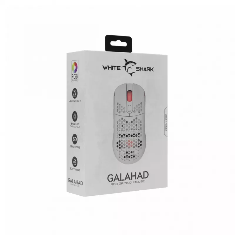 Hiir White Shark GALAHAD Valge USB Type-A