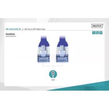 Paigalduskaabel U/UTP Cat.5e PVC 2m sinine