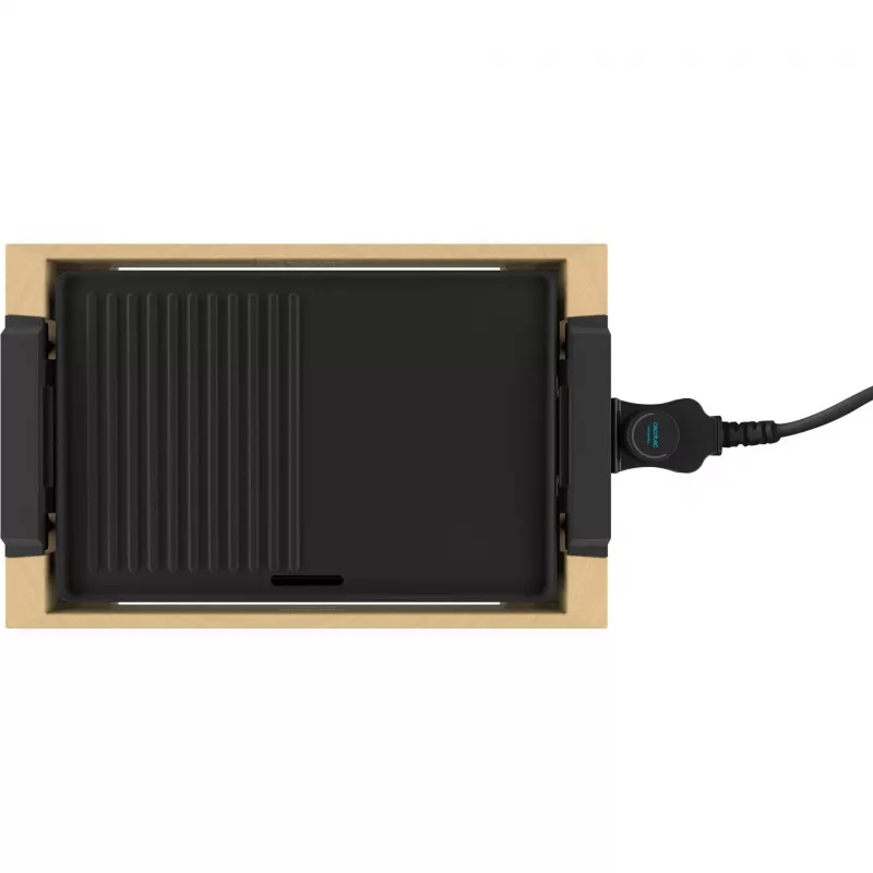 Elektri grill CECOTEC Tasty&Grill 2000 Bamboo Must — mudel 3058, kompaktne lauagrill