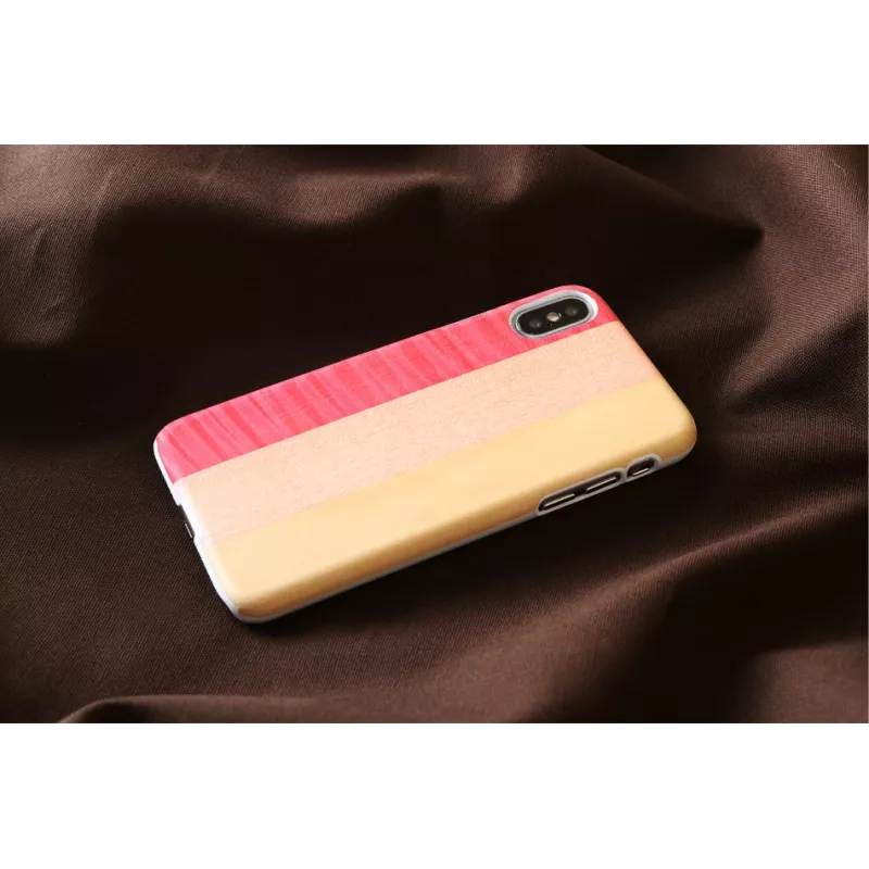 man and wood nutitelefoniümbris iPhone X/XS jaoks — pink pie Valge