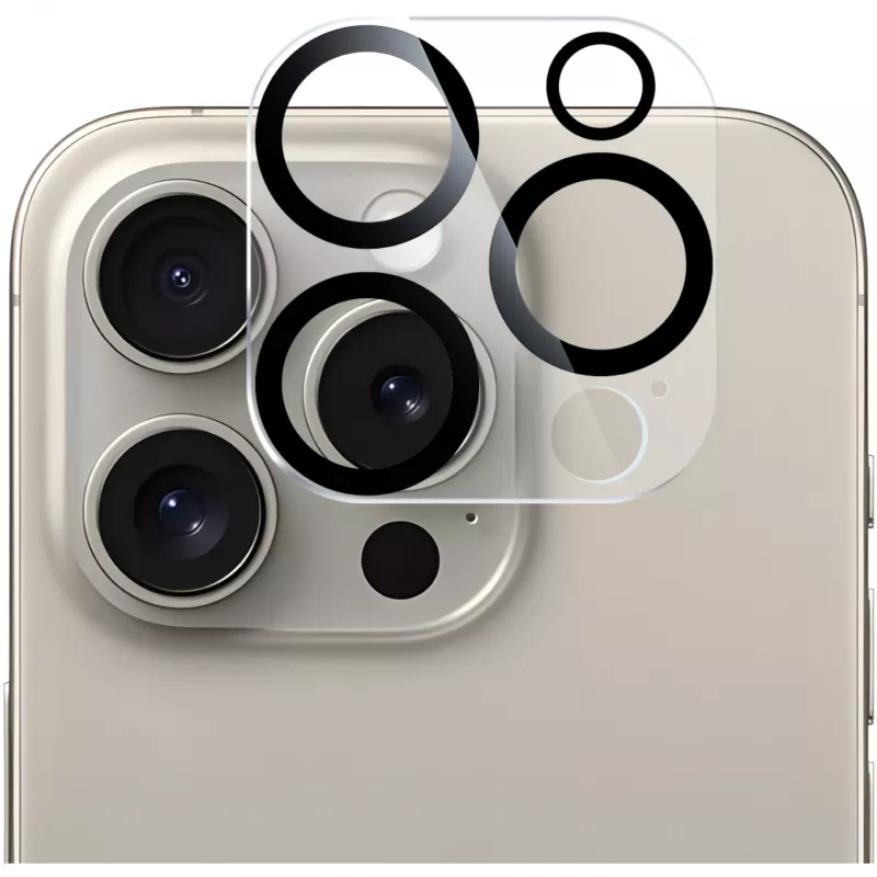 NEVOGLASS 3D Kameraschutzglas (läbipaistev/must, iPhone 17 Pro)