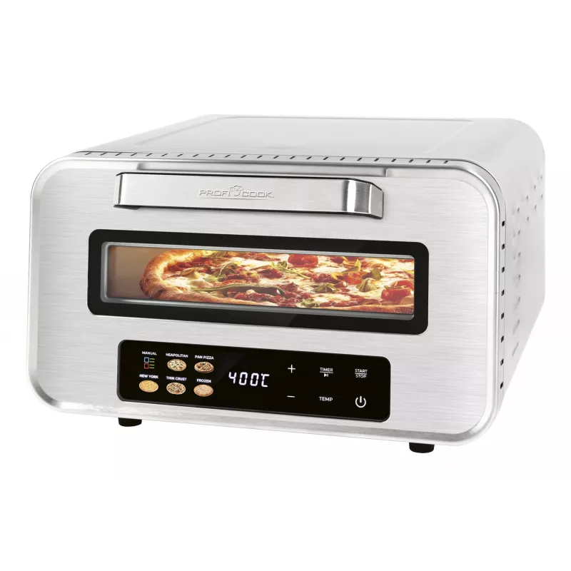 Pizzavalmistaja ProfiCook PC-PO 1323 — lauapliit, 1 pitsa, 2100 W, roostevaba teras, digitaalne taimer