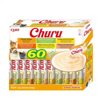 Kassimaius Inaba Foods Churu Varieties — kana, 60 x 14 g tuubi