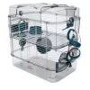 Puur ZOLUX Rody3 DUO sinine — kahetasandiline näriliste puur, plastikust ja metallist, 410×270×405 mm, 3 kg