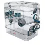 Puur ZOLUX Rody3 DUO sinine — kahetasandiline näriliste puur, plastikust ja metallist, 410×270×405 mm, 3 kg