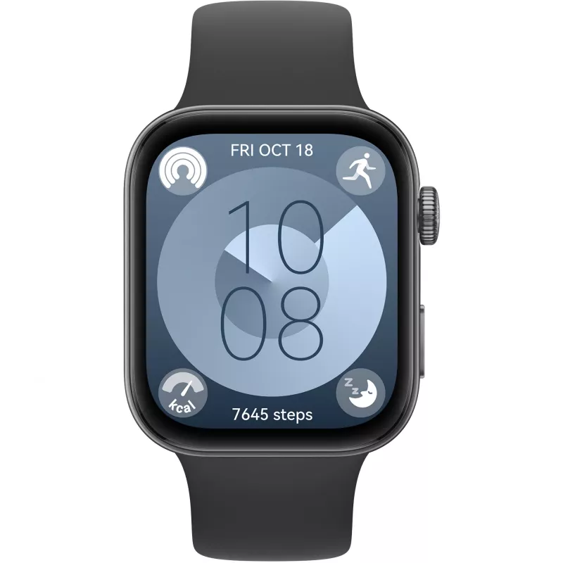 Huawei WATCH Fit 3 4,62 cm (1,82) AMOLED 43,2 mm Digitaalne 408 x 480 pikslit Puuteekraan Must Wi-Fi GPS (satelliit)