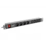 Toitejaotusseade LANBERG PDU-04E04I-0200-IEC-BK — 1U, 4 E-tüüpi pesa, 2 m kaabel, 10 A, 220–250 V