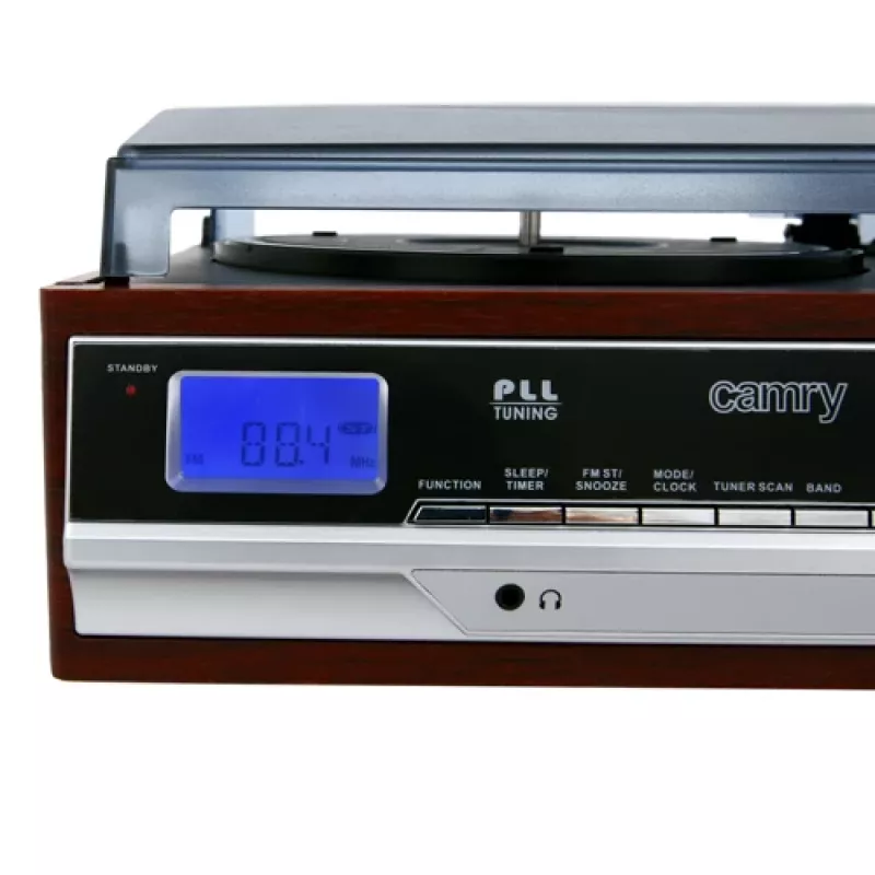 Audio turntable Camry CR 1168 — must puidust viimistlusega, 33/45 RPM, sisseehitatud kõlarid, RCA väljund