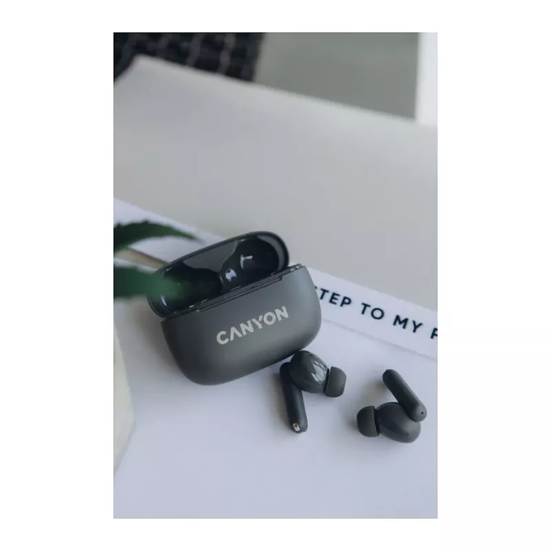 Canyon CNS-TWS10BK Kõrvaklapid ja peakomplekt True Wireless Stereo (TWS) kõrvasisesed kõned/muusika/sport/igapäevane kasutamine USB Type-C Bluetooth must (CNS-TWS10BK)