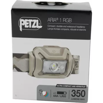 Pealamp Petzl ARIA® 1 RGB camo — Petzl E069BB01, laetav kompaktne pealamp RGB-valgustusega