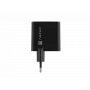 Juhtmega mobiilseadme laadija NATEC NUC-2143, 45 W, USB-C PD 3.0 + USB-A QC 3.0, 110–240 V, must