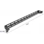 Kinnituskomplekt DELOCK 67461 Must metall — rack L-kujuline paneel, 19 tolli 0,5U, 50 mm kaablisideme kinnitusega