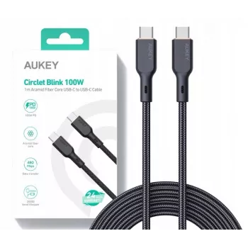 AUKEY CB-KCC101 Nailonkaabel USB C - USB C 1m