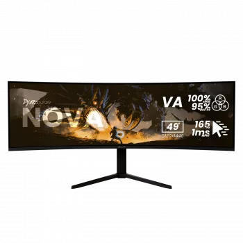 49-tolline kumer LED-kuvar Arozzi Nova — 5120 x 1440 Dual QHD, VA-paneel, 4 ms, USB-jaotur, VESA
