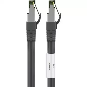 Goobay CAT 8.1 ühenduskaabel, S/FTP (PiMF), must, 2 m - LSZH halogeenivaba, vask AWG 24 (66722)