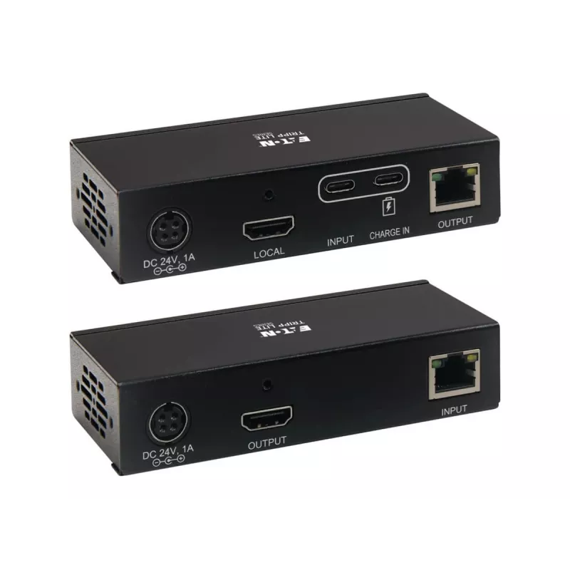 Eaton Tripp Lite Series USB-C to HDMI üle Cat6 pikenduskomplekt KVM-toega, 4K 60Hz, 4:4:4, saatja/vastuvõtja, USB, PoC, HDCP 2.2, kuni 70 m, TAA