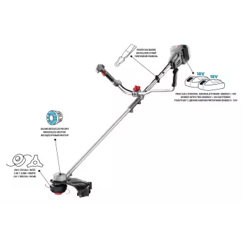 GRAPHITE 58G035 juhtmeta murutrimmer