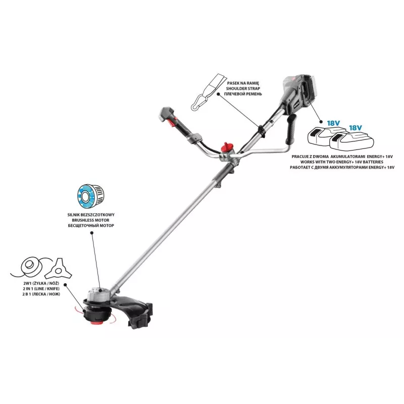 GRAPHITE 58G035 juhtmeta murutrimmer