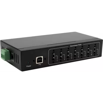 USB-jaotur Exsys EX-11217HMVS — 7-pordiline metallist jaotur 15 kV ESD-kaitsega