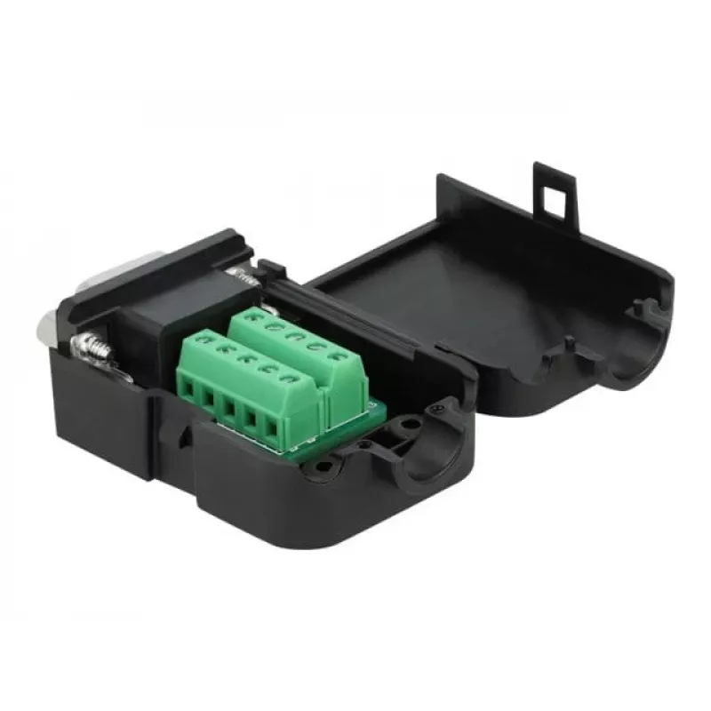 Juhtmepistik DeLOCK 66265 Sub-D 9 10 kontakti klemmiplokk Must