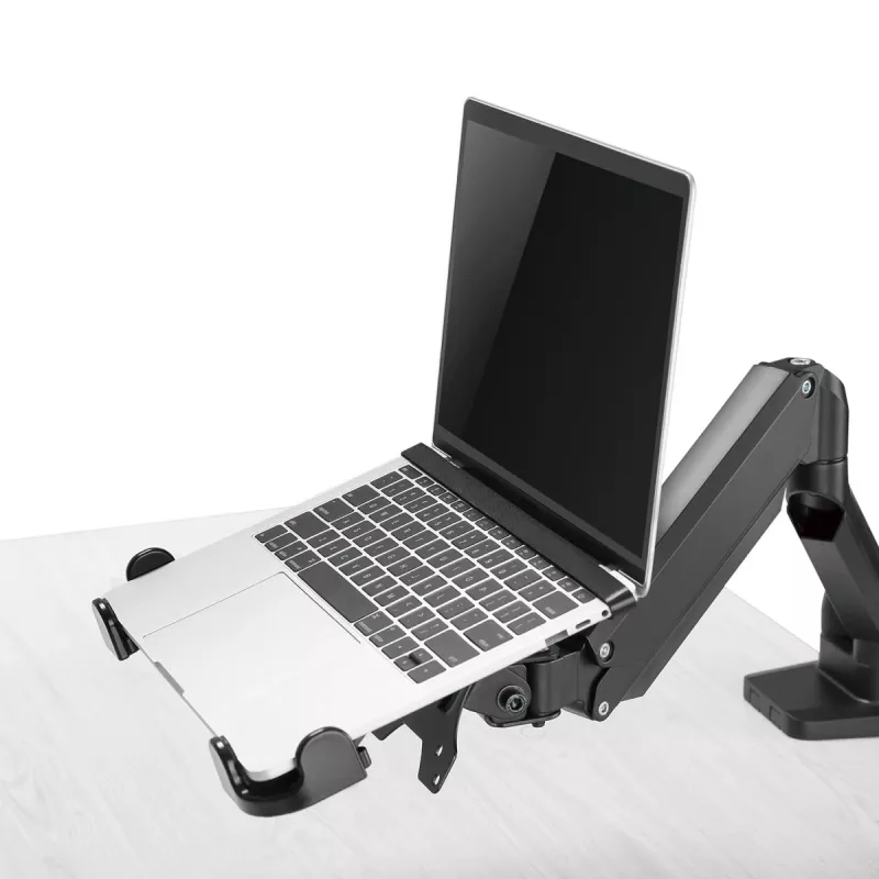 Sülearvutilaua hoidik MACLEAN MC-836 — reguleeritava kõrgusega, ergonoomiline disain, must, horisontaalseks sülearvuti kasutamiseks (58,5×236×320 mm)