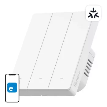 WiFi nutikas seinaklapp Sonoff M5-3C-80W 3 kanaliga raamile