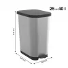 ROTHO Ribo Silver – pedaaliga prügikast – 35 l