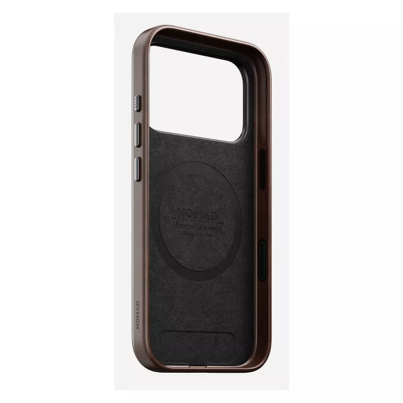 Mobiiltelefoni ümbris Nomad Traditional Leather ümbris iPhone 17 Pro jaoks, nahk, mikrokiud, sobib kuni 6,3 tolli (16 cm), pruun