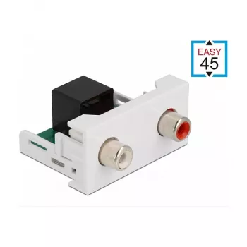 DeLOCK Easy 45 moodul 2 x RCA emane RJ45 emasele pesale 22,5 x 45 mm