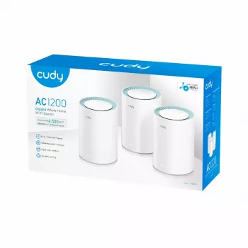 Cudy M1300 3-PAKI mesh Wi-Fi süsteem Kaheribaline (2,4 GHz / 5 GHz) Wi-Fi 5 (802.11ac) Valge 1 sisemine
