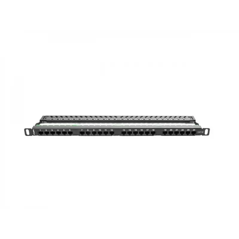 Lanberg PPU5-0024-B - RJ-45 - Cat5,Cat5e - Must - Metall - Rackipaigaldus - 0,5U (PPU5-0024-B)