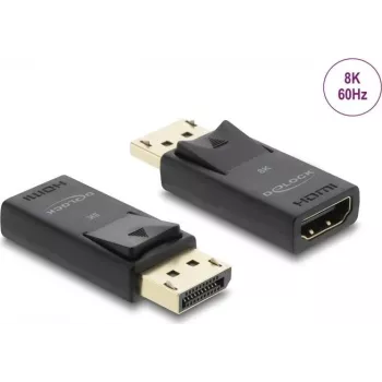 DELOCK aktiivne DisplayPort 1.4 – HDMI adapter 8K HDR-funktsiooniga, USB-toitega