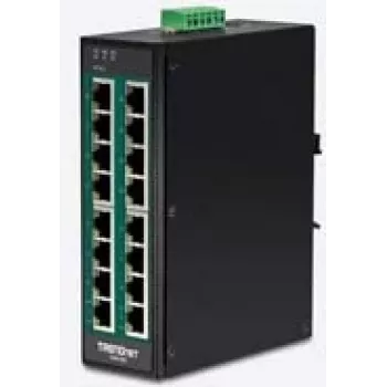 TRENDnet TI-PG160 - kommutaator - haldamata - 16 x 10/100/1000 (PoE+) - DIN-siini kinnitatav, seinale kinnitatav - PoE+ (240 W)