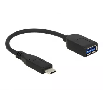 USB-kaabel DeLOCK USB 3.1 Gen 2 USB-C/Typ-A 0,1 m Must