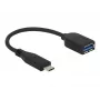 USB-kaabel DeLOCK USB 3.1 Gen 2 USB-C/Typ-A 0,1 m Must