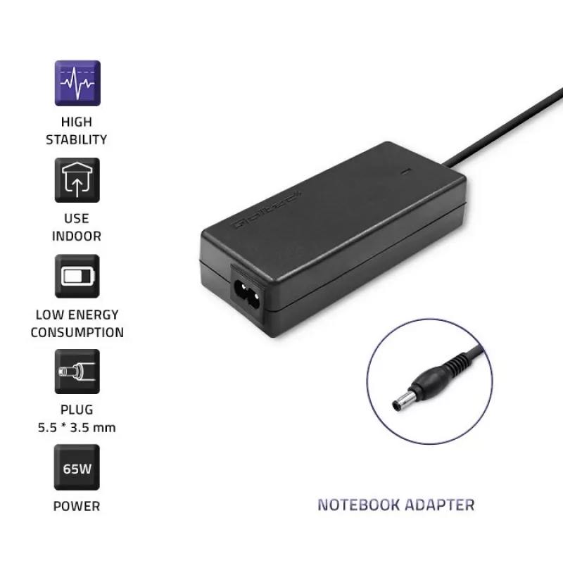 Qoltec 50015.60W toiteadapter Samsungile | 60W | 19V | 3,15A | 5,5*3,5+pin | +toitekaabel