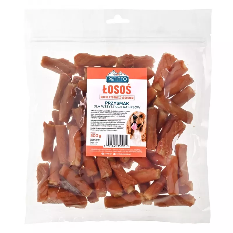 PETITTO lõhe-riisitorud koertele 500 g