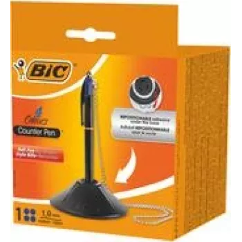 Keeratav sissetõmmatav pastapliiats BIC 527507 sinine keskmine 1 tk must