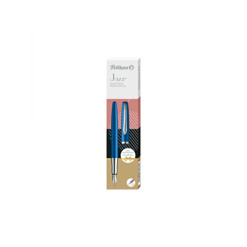 Pelikan Jazz Noble Elegance P36 täitesulepea padruniga täitesüsteemiga sinine hõbedane