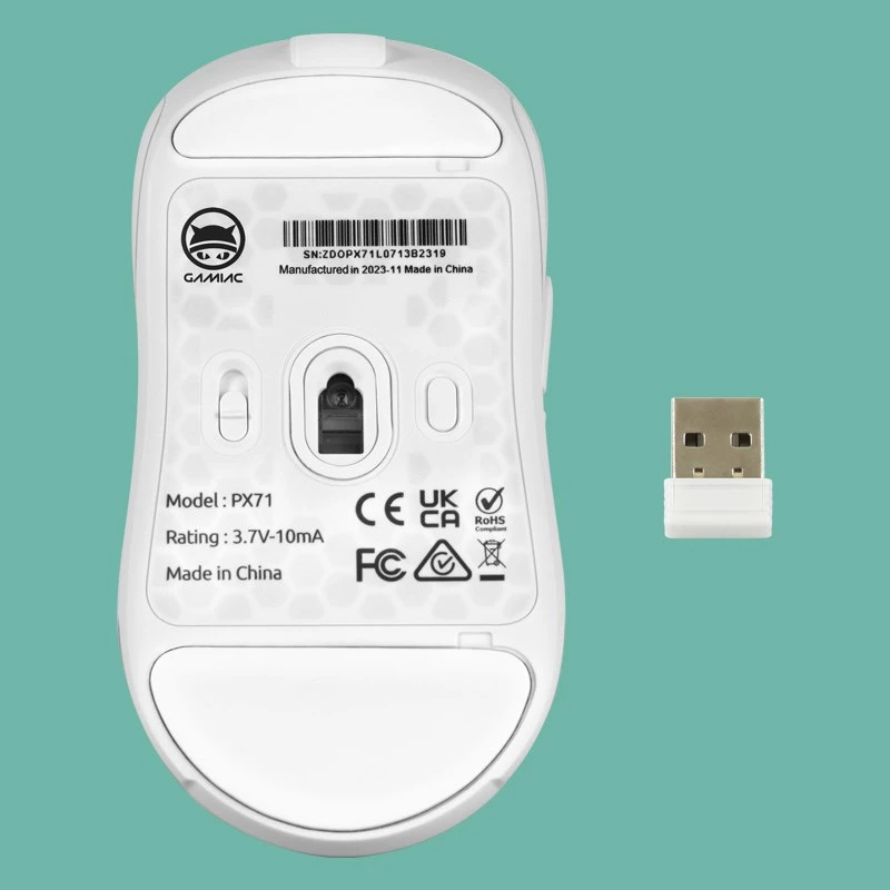 GAMIAC PX71 hiir Gaming Mõlemakäeline RF juhtmevaba + USB Type-A optiline 16000 DPI