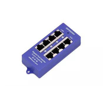 PoE-injektor Extralink Gigabit 4-pordiline, 4x 1000 Mb/s RJ45, 48 V, sinine/must