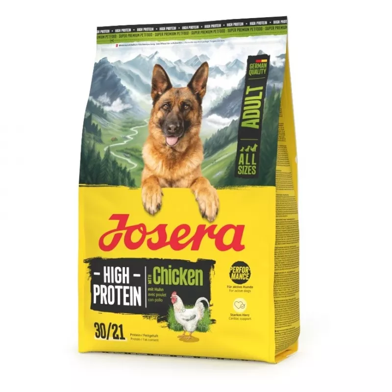 Kuiv koeratoit JOSERA High Protein Adult Chicken — 3 kg kott, kõrge valgusisaldusega täiskasvanute toit