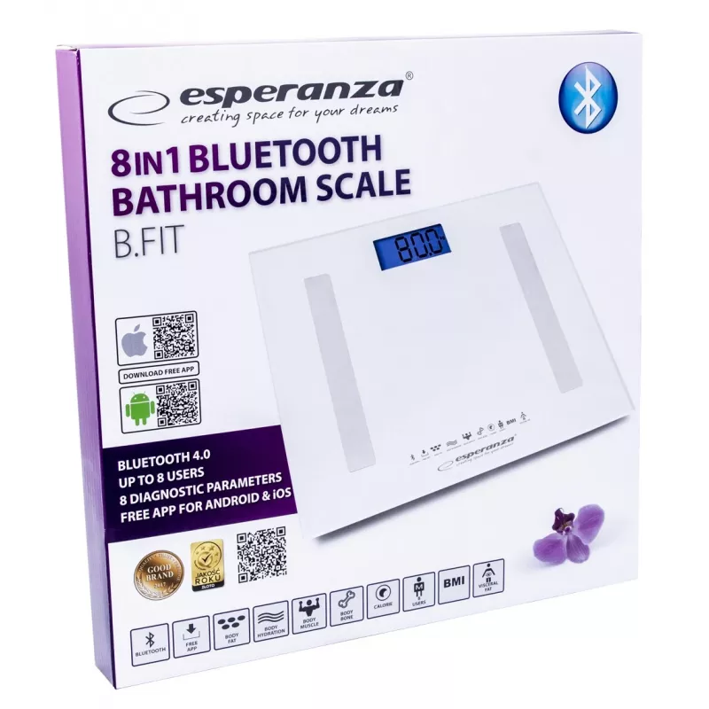 Esperanza EBS016W isiklik kaal Square White Elektrooniline isiklik kaal