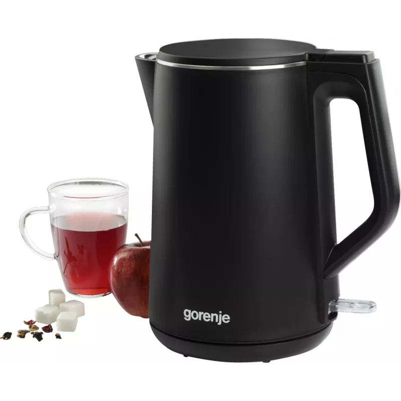 Elektriline veekeetja Gorenje K15DWBK — 1,5 L, 2200 W, must, nuppjuhtimine, 360° alus