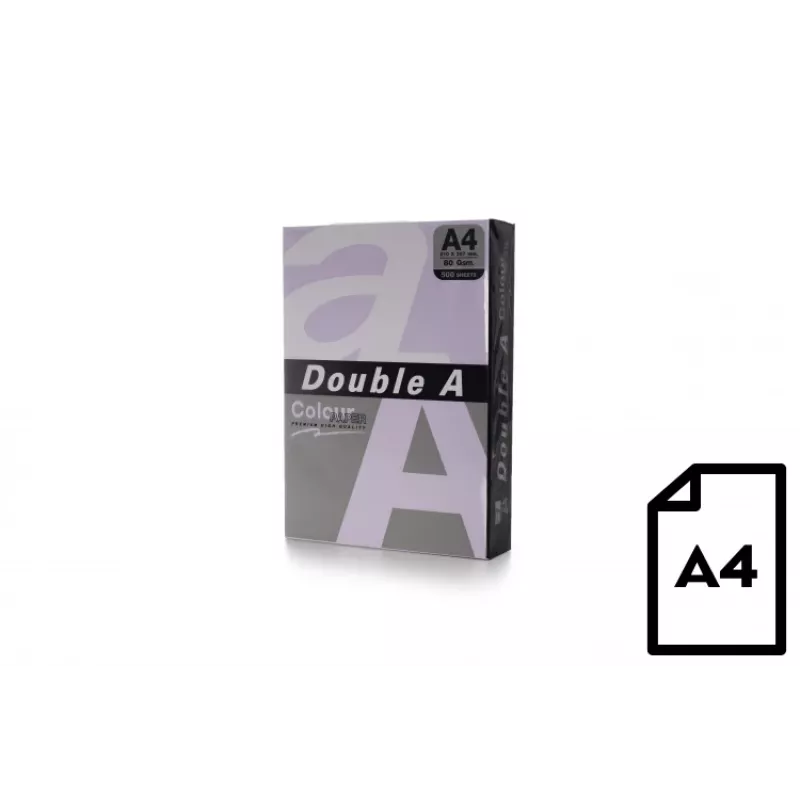 Värviline paber Double A, 80g, A4, 500 lehte, Levender