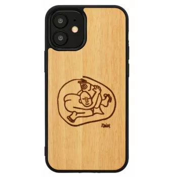 Kaitsev telefoniümbris Man and Wood iPhone 12 mini jaoks — lapselik kalamotiiv