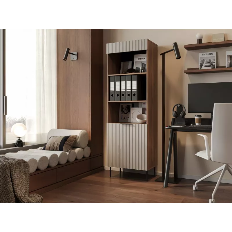Cama 3 ALMERA Raamaturiiul 60x42x185 pähkel/kašmiir