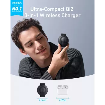Laadija Anker B25M8H11 juhtmevaba kiirlaadimine siseruumidesse must
