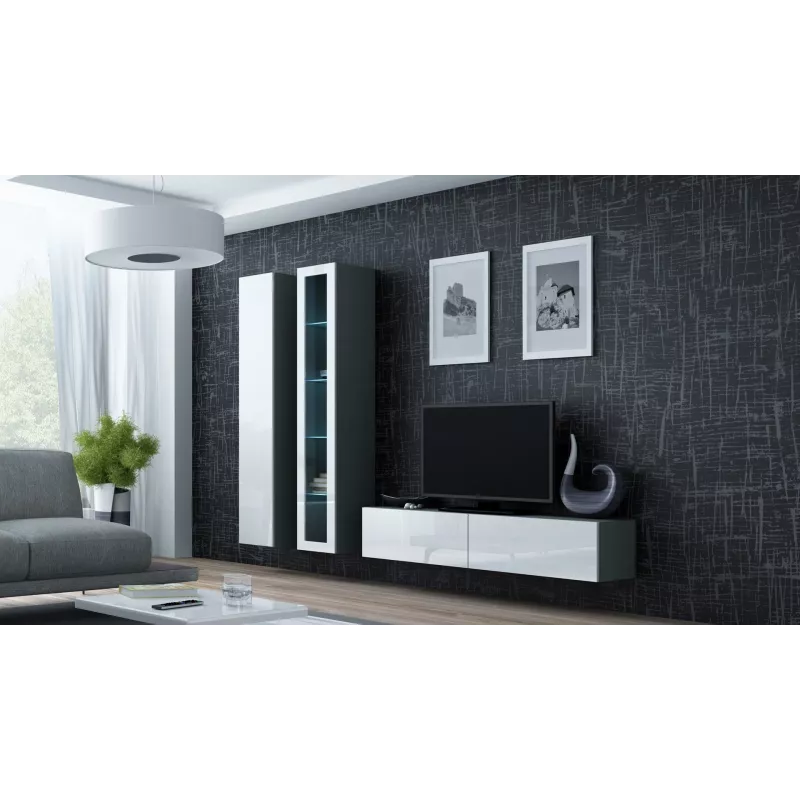 Cama TV-alus VIGO 140 30/140/40 sonoma tamm/valge läikiv