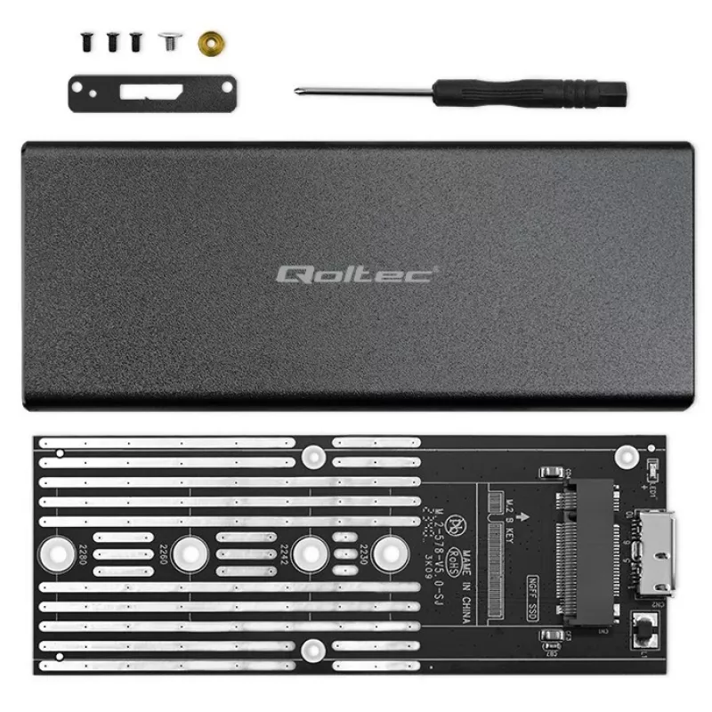 M.2 SATA SSD ümbris QOLTEC 51854 USB 3.0 tööriistavaba